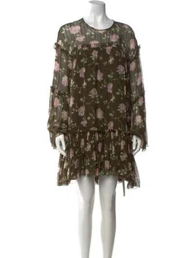 Pre-owned Ulla Johnson Silk Mini Dress In Green