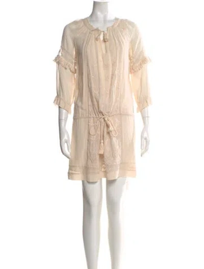 Pre-owned Ulla Johnson Silk Mini Dress In Neutral
