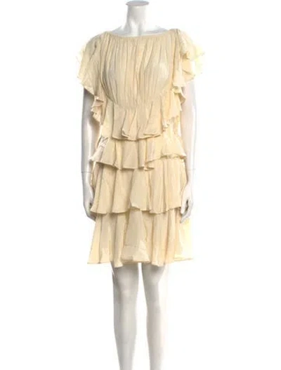 Pre-owned Ulla Johnson Silk Mini Dress In Neutral