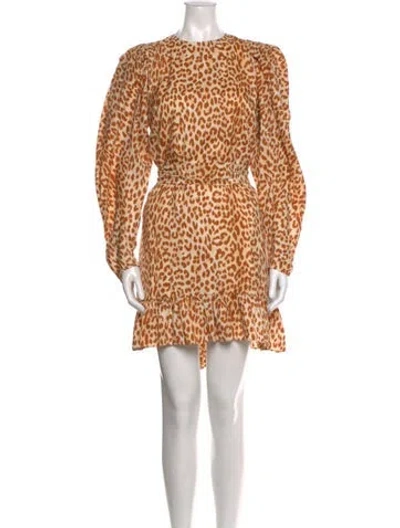 Pre-owned Ulla Johnson Silk Mini Dress In Neutral