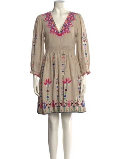 Pre-owned Ulla Johnson Silk Mini Dress In Neutral