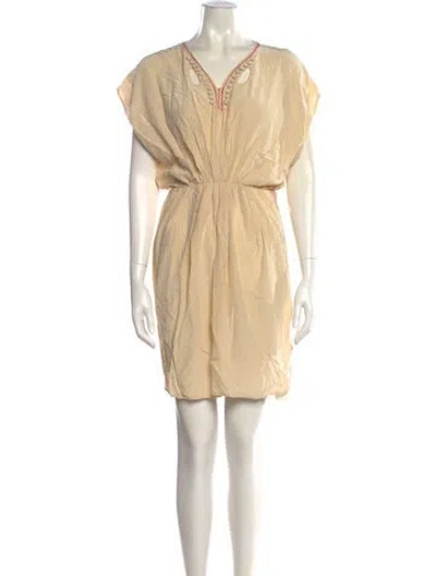 Pre-owned Ulla Johnson Silk Mini Dress In Neutral