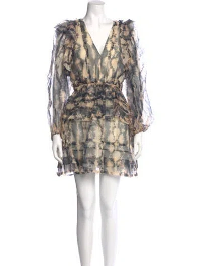 Pre-owned Ulla Johnson Silk Mini Dress In Neutral