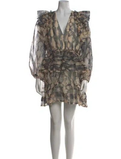 Pre-owned Ulla Johnson Silk Mini Dress In Neutral