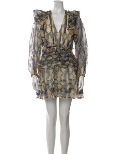 Pre-owned Ulla Johnson Silk Mini Dress In Neutral