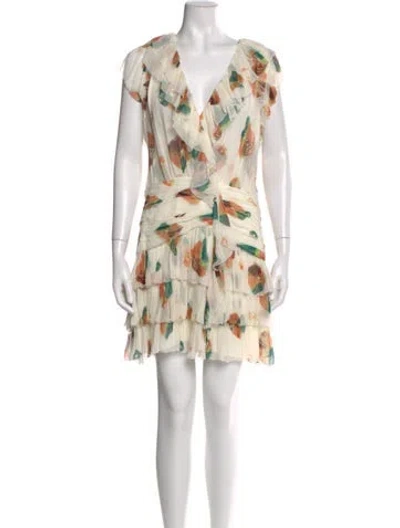 Pre-owned Ulla Johnson Silk Mini Dress In Neutral