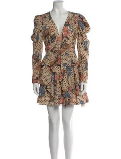 Pre-owned Ulla Johnson Silk Mini Dress In Neutral