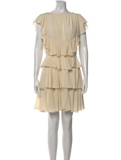 Pre-owned Ulla Johnson Silk Mini Dress In Neutral