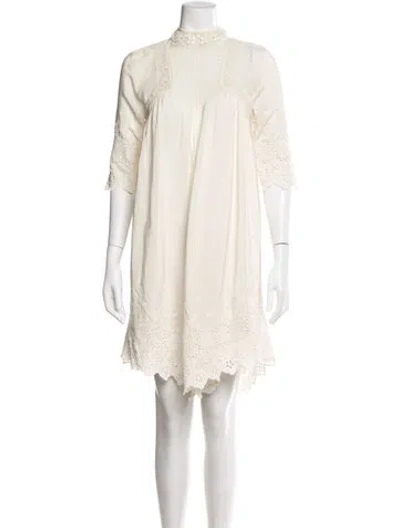 Pre-owned Ulla Johnson Silk Mini Dress In Neutral
