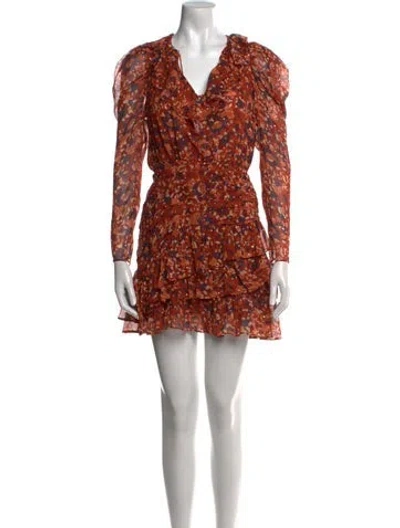 Pre-owned Ulla Johnson Silk Mini Dress In Orange