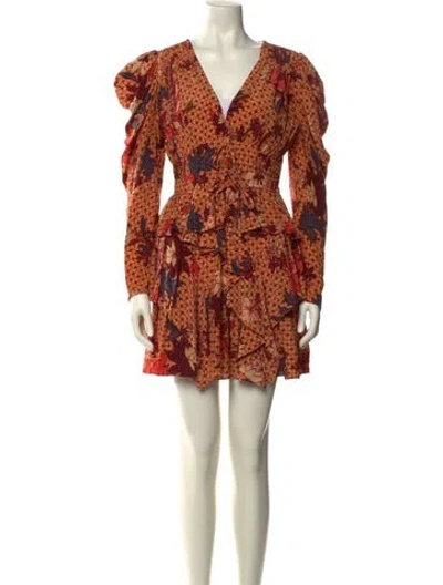 Pre-owned Ulla Johnson Silk Mini Dress In Orange