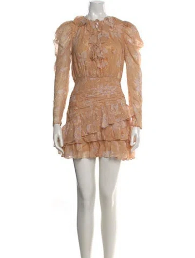 Pre-owned Ulla Johnson Silk Mini Dress In Orange