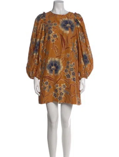 Pre-owned Ulla Johnson Silk Mini Dress In Orange