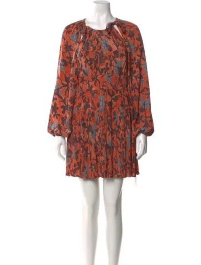 Pre-owned Ulla Johnson Silk Mini Dress In Orange