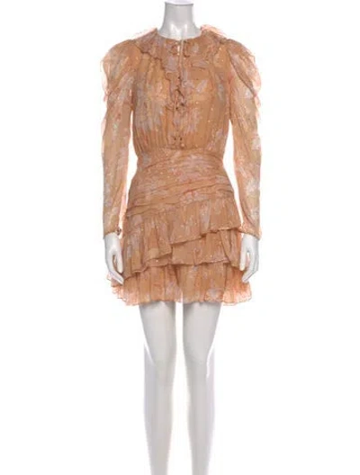 Pre-owned Ulla Johnson Silk Mini Dress In Orange