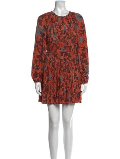 Pre-owned Ulla Johnson Silk Mini Dress In Orange