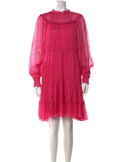 Pre-owned Ulla Johnson Silk Mini Dress In Pink