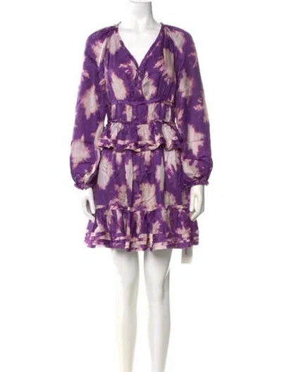 Pre-owned Ulla Johnson Silk Mini Dress In Purple