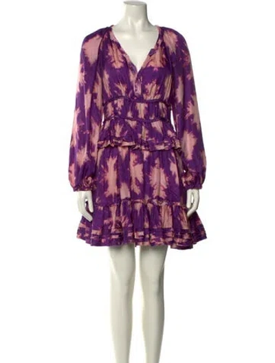 Pre-owned Ulla Johnson Silk Mini Dress In Purple