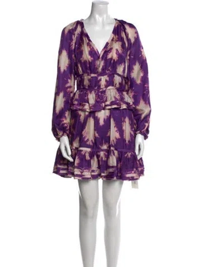 Pre-owned Ulla Johnson Silk Mini Dress In Purple