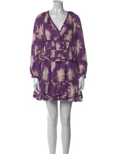 Pre-owned Ulla Johnson Silk Mini Dress In Purple