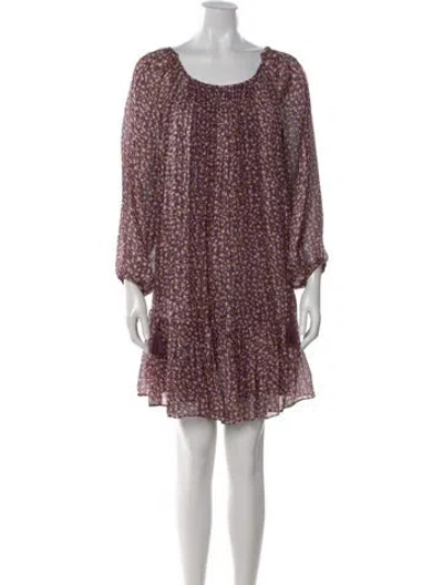 Pre-owned Ulla Johnson Silk Mini Dress In Purple