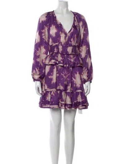 Pre-owned Ulla Johnson Silk Mini Dress In Purple