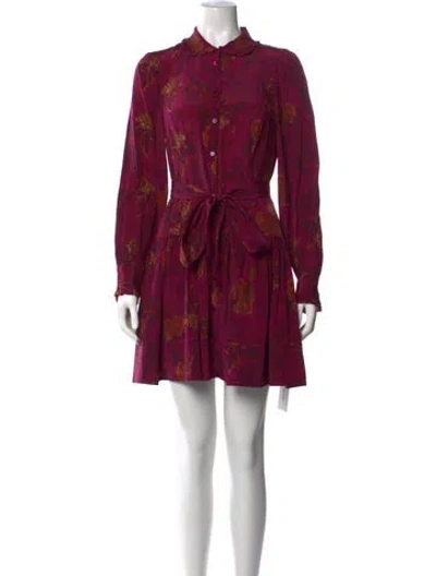 Pre-owned Ulla Johnson Silk Mini Dress In Purple