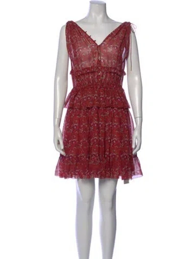 Pre-owned Ulla Johnson Silk Mini Dress In Red