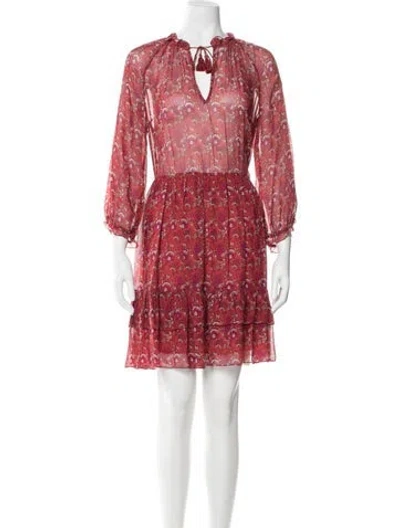 Pre-owned Ulla Johnson Silk Mini Dress In Red