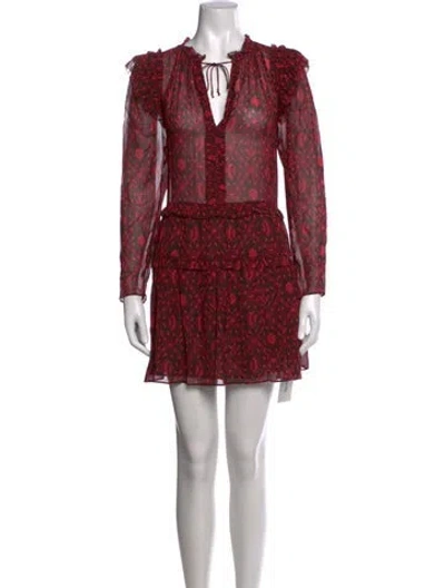 Pre-owned Ulla Johnson Silk Mini Dress In Red