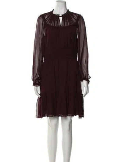 Pre-owned Ulla Johnson Silk Mini Dress W/ Tags In Burgundy