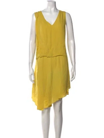 Pre-owned Ulla Johnson Silk Mini Dress In Yellow