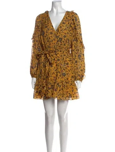 Pre-owned Ulla Johnson Silk Mini Dress In Yellow