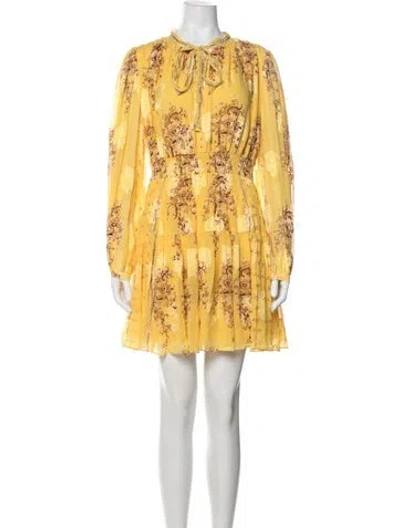 Pre-owned Ulla Johnson Silk Mini Dress In Yellow