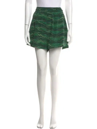 Pre-owned Ulla Johnson Silk Mini Shorts In Green