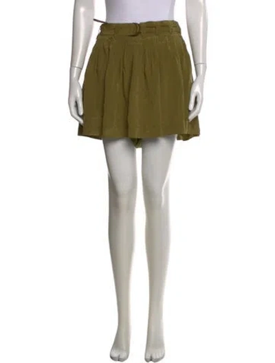 Pre-owned Ulla Johnson Silk Mini Shorts In Green