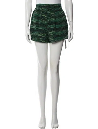 Pre-owned Ulla Johnson Silk Mini Shorts In Green