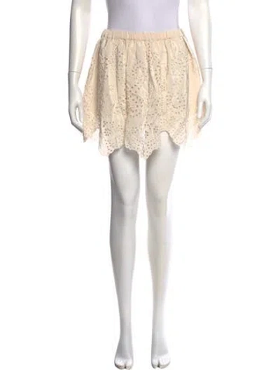 Pre-owned Ulla Johnson Silk Mini Shorts In White