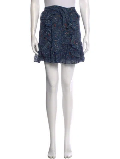 Pre-owned Ulla Johnson Silk Mini Skirt In Blue