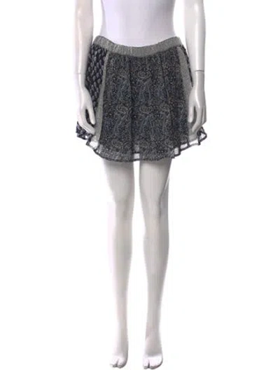 Pre-owned Ulla Johnson Silk Mini Skirt In Blue