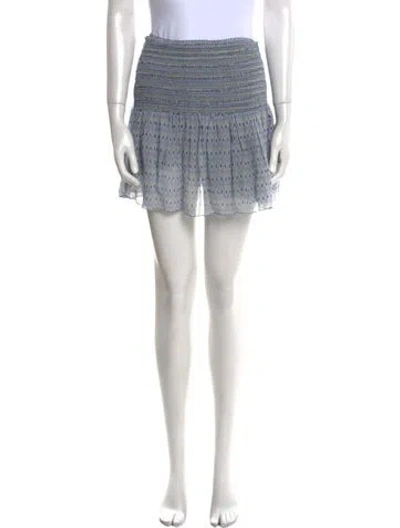 Pre-owned Ulla Johnson Silk Mini Skirt In Blue