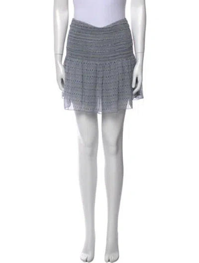 Pre-owned Ulla Johnson Silk Mini Skirt In Blue