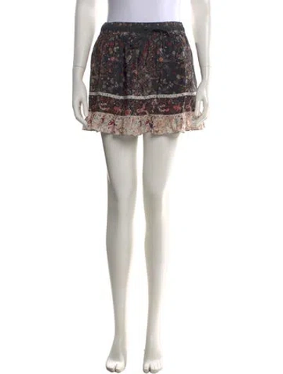 Pre-owned Ulla Johnson Silk Mini Skirt In Blue