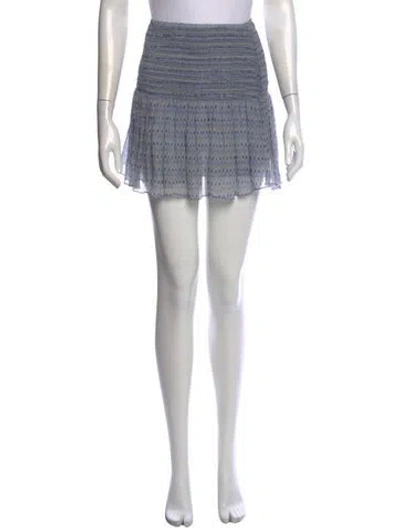 Pre-owned Ulla Johnson Silk Mini Skirt In Blue