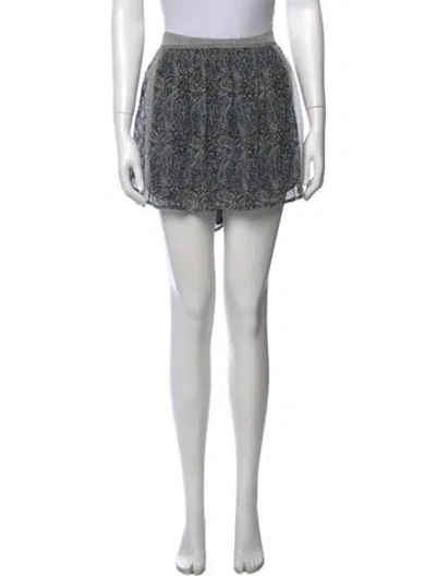 Pre-owned Ulla Johnson Silk Mini Skirt In Blue