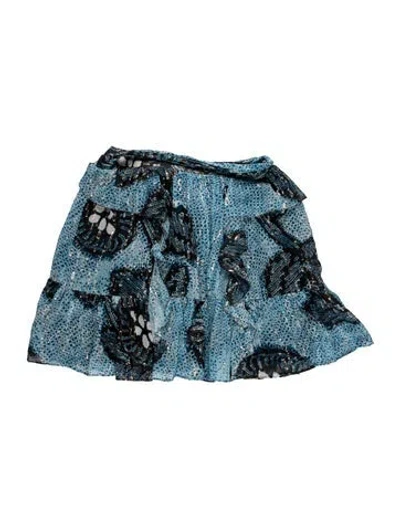 Pre-owned Ulla Johnson Silk Mini Skirt In Blue