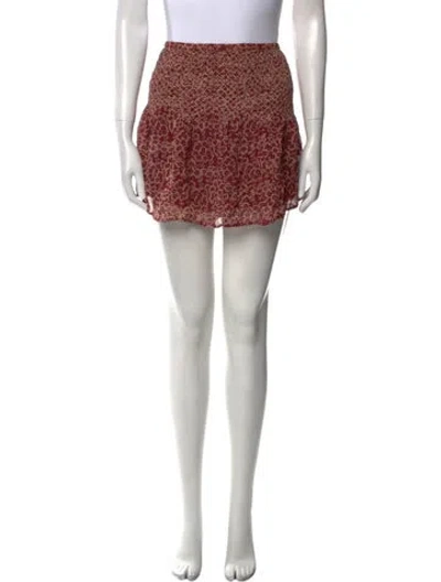 Pre-owned Ulla Johnson Silk Mini Skirt In Burgundy