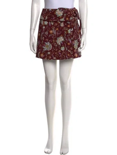 Pre-owned Ulla Johnson Silk Mini Skirt In Burgundy