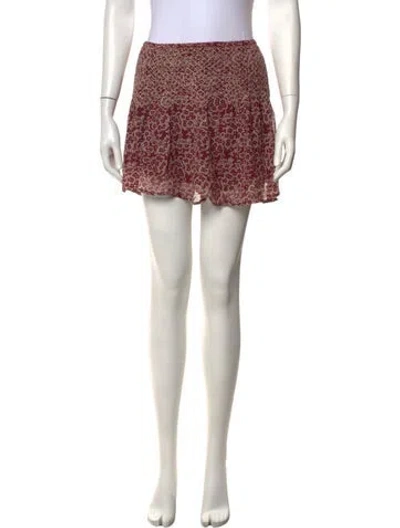 Pre-owned Ulla Johnson Silk Mini Skirt In Burgundy